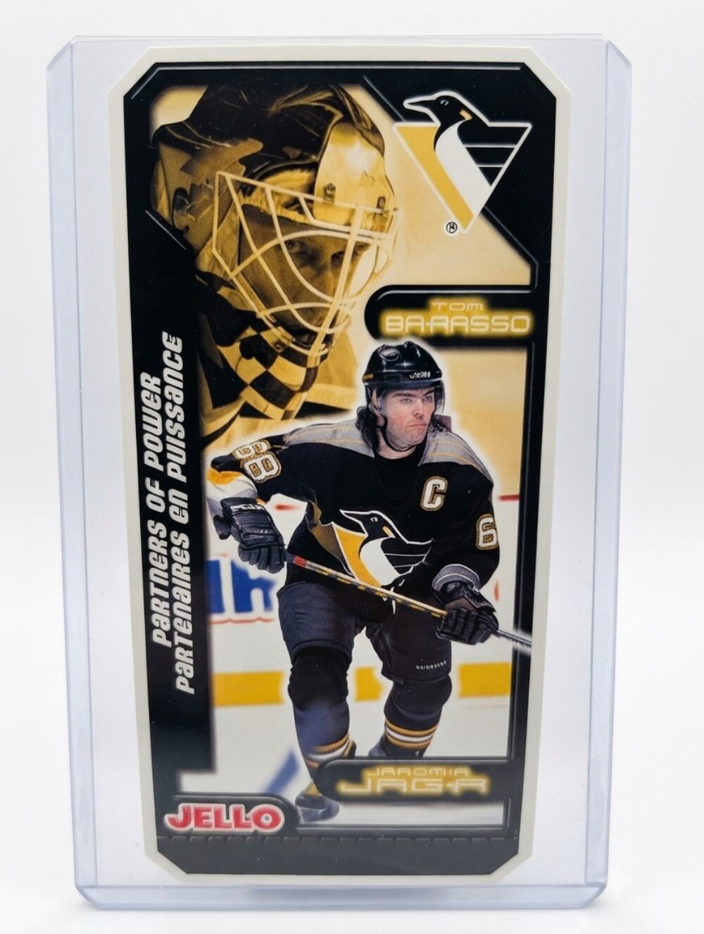 1999-00 Jell-O 🍫Jaromir Jagr & Tom Barasso "Partners of Power" 🐧Pittsburgh NHL